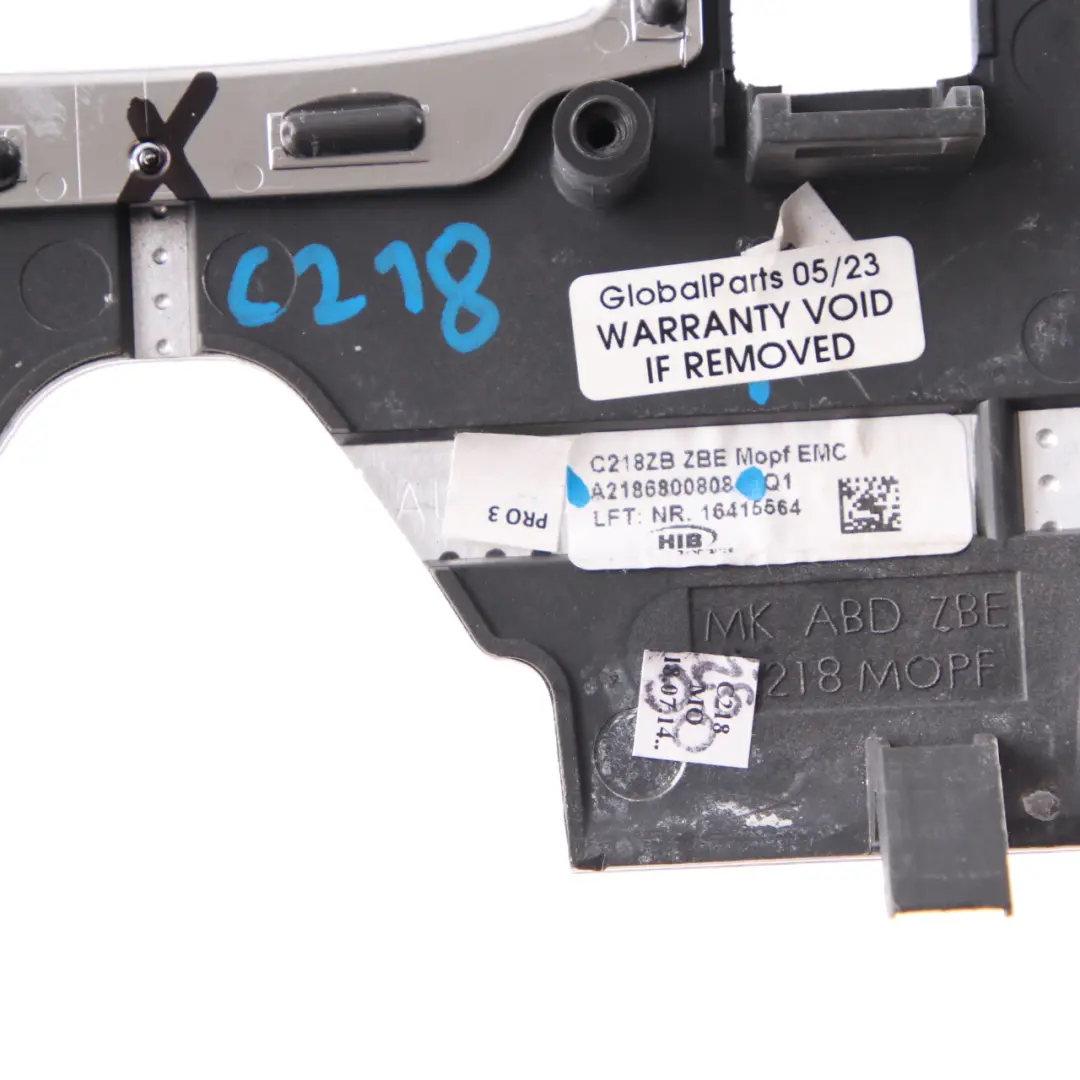 W218 Switch Cluster Centre Console Cover Surround Trim Black Ash Wood to Mercedes with Part number A2186800808 Mercedes W218 Switch Cluster Centre Console Cover Surround Trim Black Ash Wood - SKU A2186800808 - Part number A2186800808