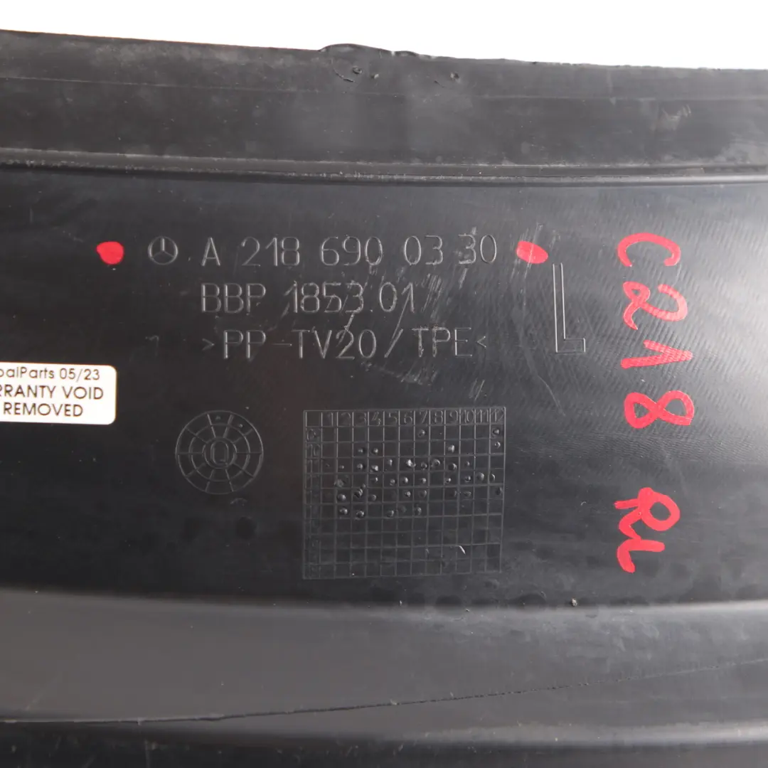 Mercedes CLS W218 Wheel Arch Front Left N/S Cover Housing Rear Section - SKU A2186900330 - Part number A2186900330