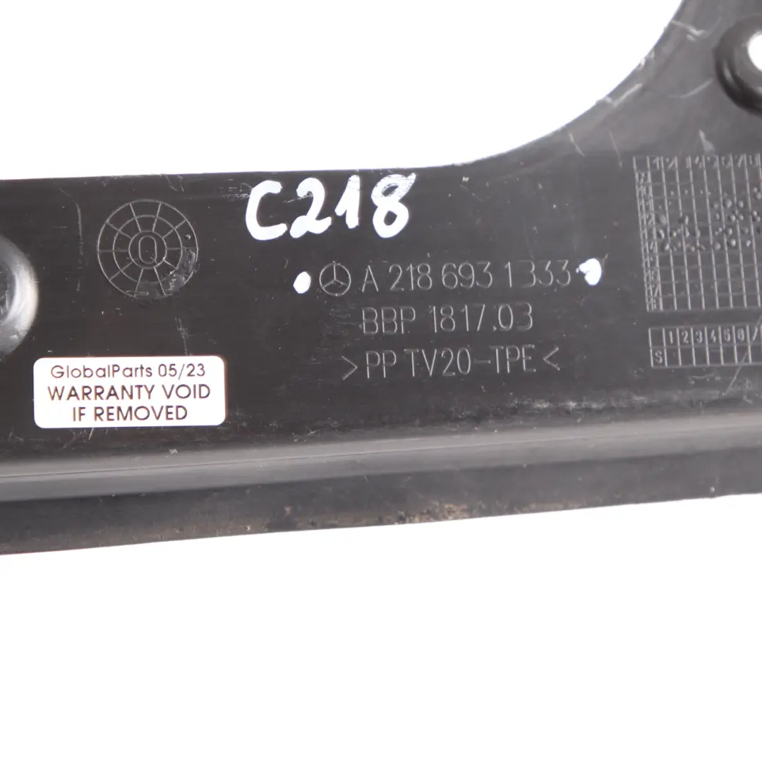 W218 Trunk Lid Trim Rear Left N/S Water Drip Tailgate Cover to Mercedes with Part number A2186931333 Mercedes W218 Trunk Lid Trim Rear Left N/S Water Drip Tailgate Cover - SKU A2186931333 - Part number A2186931333