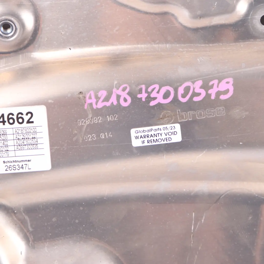  Window Lifter Holder Mercedes CLS W218 Rear Left N/S Window Regulator Mount - SKU A2187300379 - Part number A2187300379