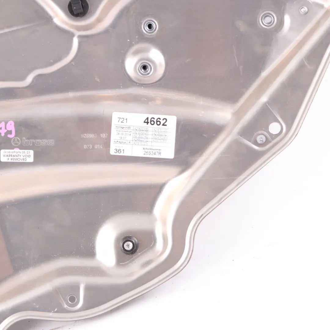 Window Lifter Mercedes CLS W218 Rear Right O/S Window Regulator to with Part number A2187300479 Window Lifter Mercedes CLS W218 Rear Right O/S Window Regulator - SKU A2187300479 - Part number A2187300479