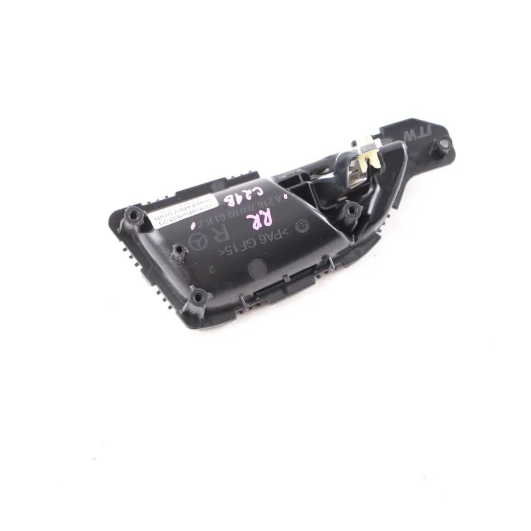 W218 Door Handle Interior Trim Front Rear Right O/S to Mercedes CLS with Part number A2187600261 Mercedes CLS W218 Door Handle Interior Trim Front Rear Right O/S - SKU A2187600261 - Part number A2187600261
