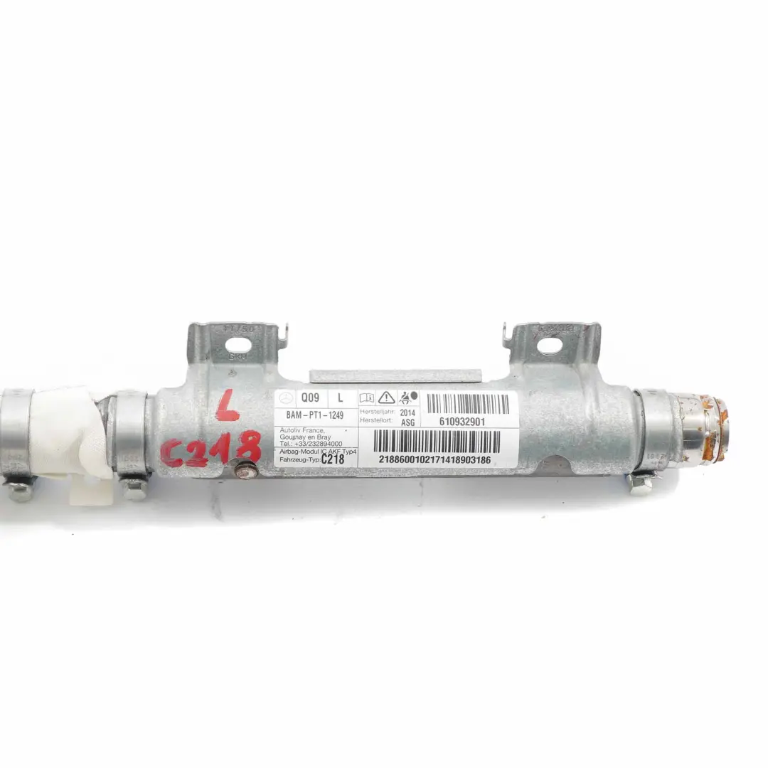 W218 Head Airbag Roof Curtain Left N/S Air Bag Module to Mercedes CLS with Part number A2188600102 Mercedes CLS W218 Head Airbag Roof Curtain Left N/S Air Bag Module - SKU A2188600102 - Part number A2188600102