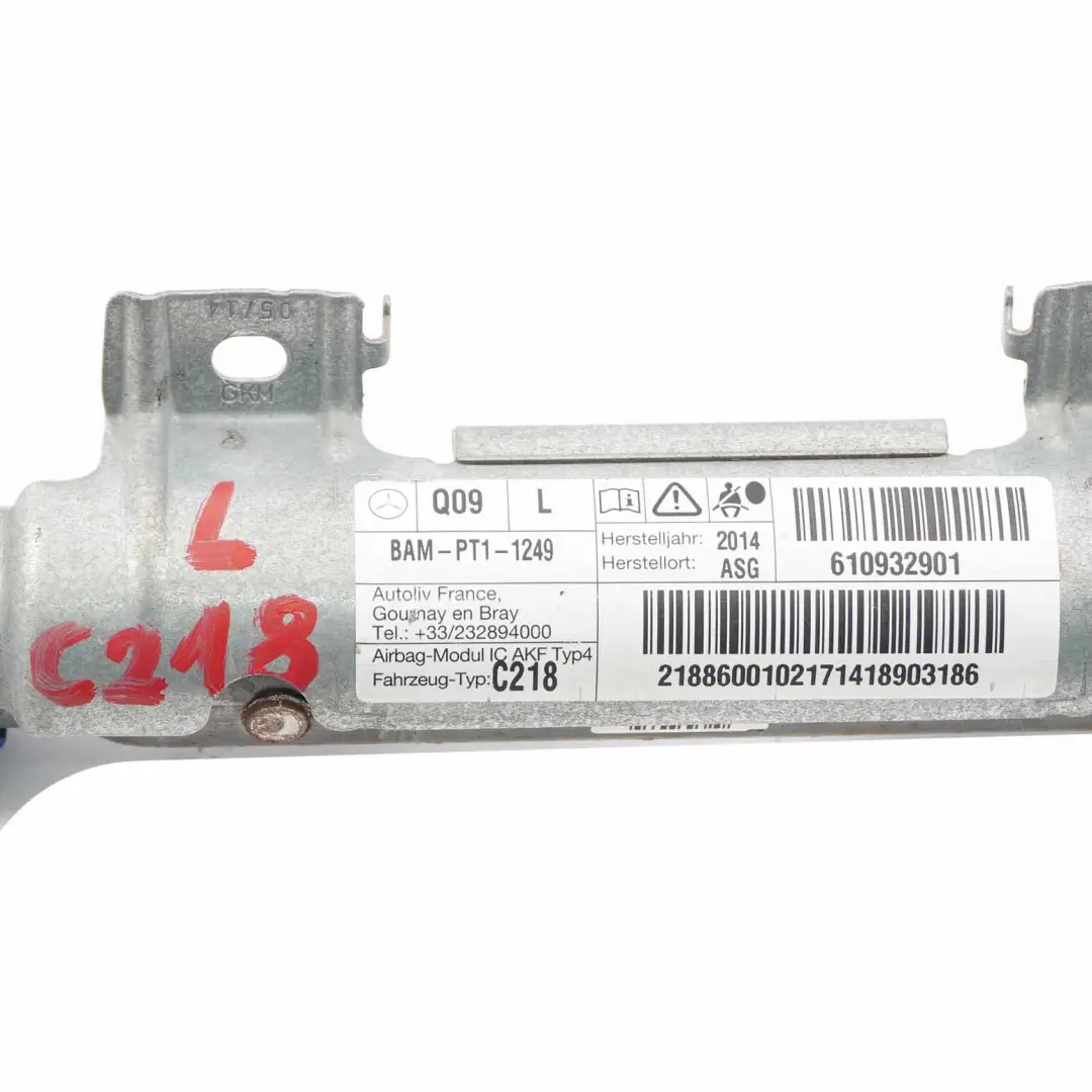 Mercedes CLS W218 Module coussin gonflable tête rideau toit gauche - SKU A2188600102 - Numéro de pièce A2188600102