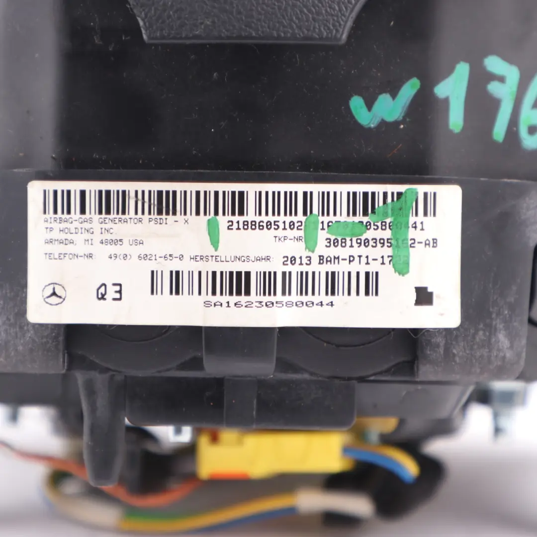 Mercedes W176 Steering Wheel Air Module Driver Side Unit Black - SKU A2188605102-1 - Part number A2188605102