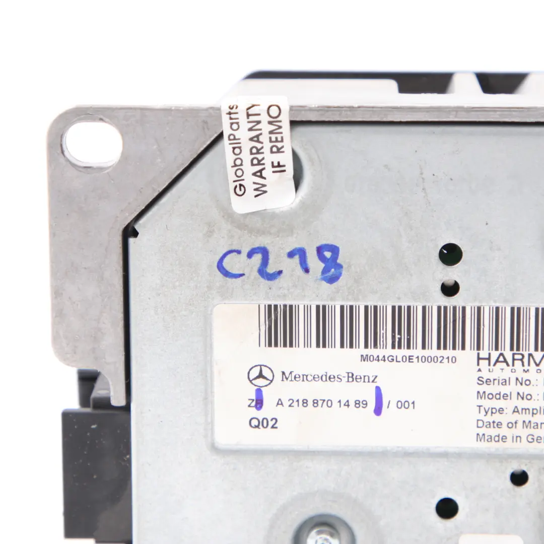  Audio Amplifier Mercedes W218 Harman Kardon Subwoofer Control Unit - SKU A2188701489 - Part number A2188701489