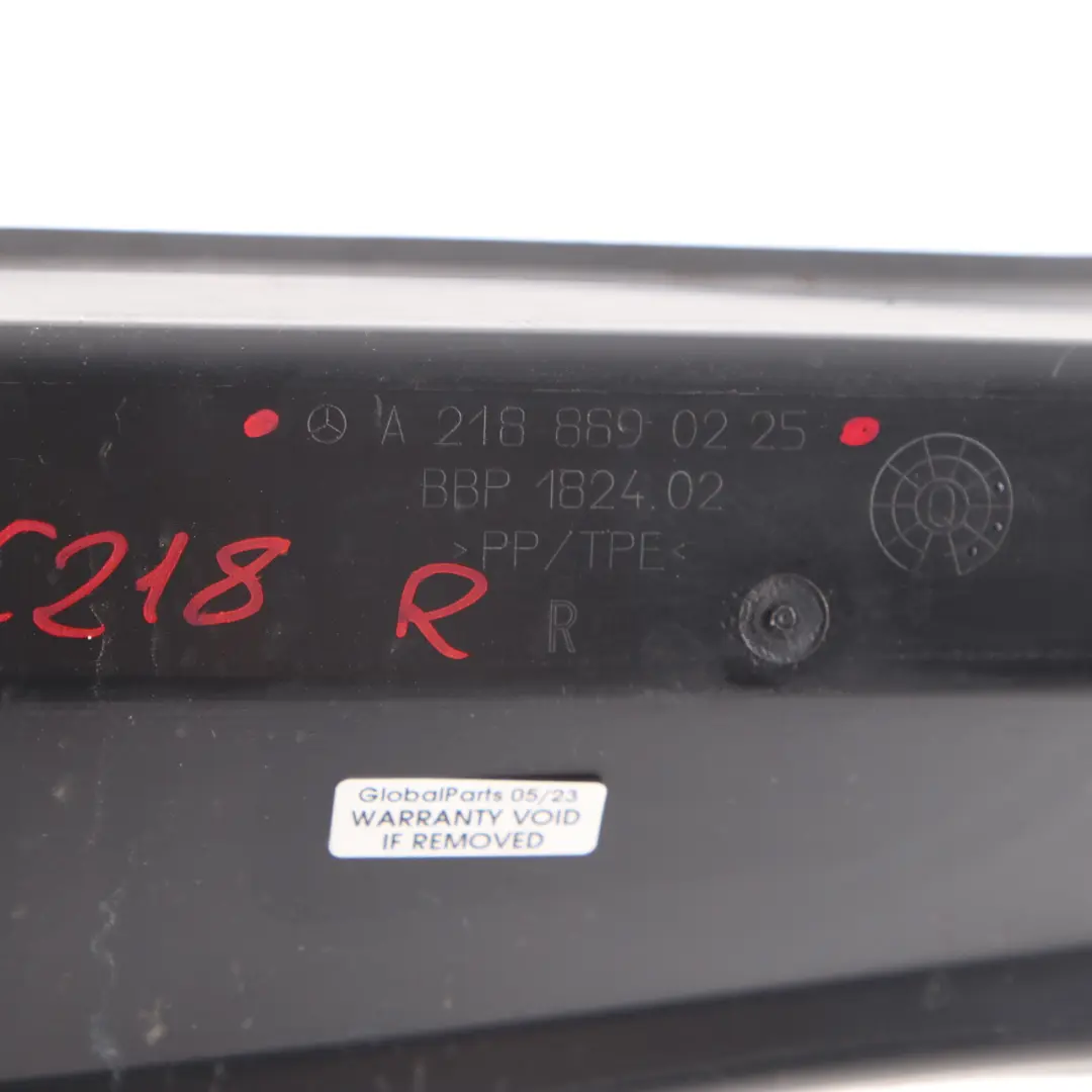 W218 Fender Seal Trim Panel Cover Front Right O/S to Mercedes CLS with Part number A2188890225 Mercedes CLS W218 Fender Seal Trim Panel Cover Front Right O/S - SKU A2188890225 - Part number A2188890225