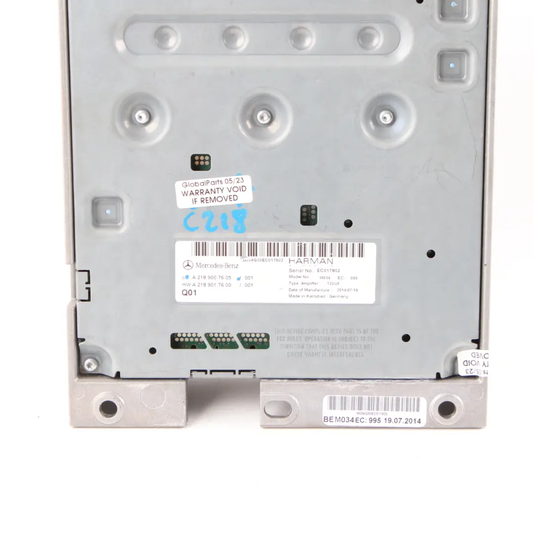 W218 W246 Sound Audio Amplifier Harman Becker to Mercedes W212 CLS with Part number A2189007605 Mercedes W212 CLS W218 W246 Sound Audio Amplifier Harman Becker - SKU A2189007605 - Part number A2189007605