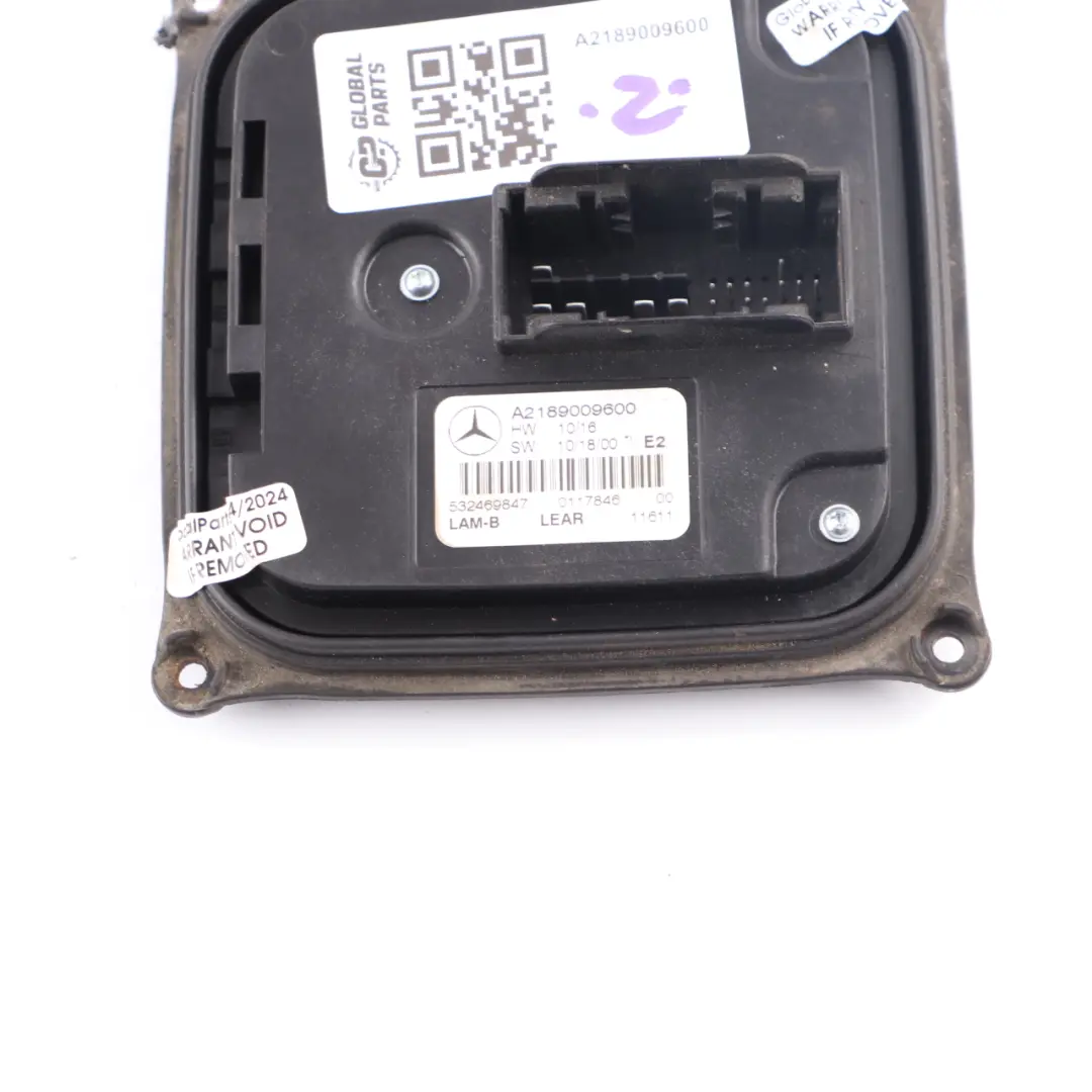 Module de contrôle des phares LED pour Mercedes C204 C218 à propos du numéro de pièce A2189009600 Mercedes C204 C218 Module de contrôle des phares LED - SKU A2189009600 - Numéro de pièce A2189009600