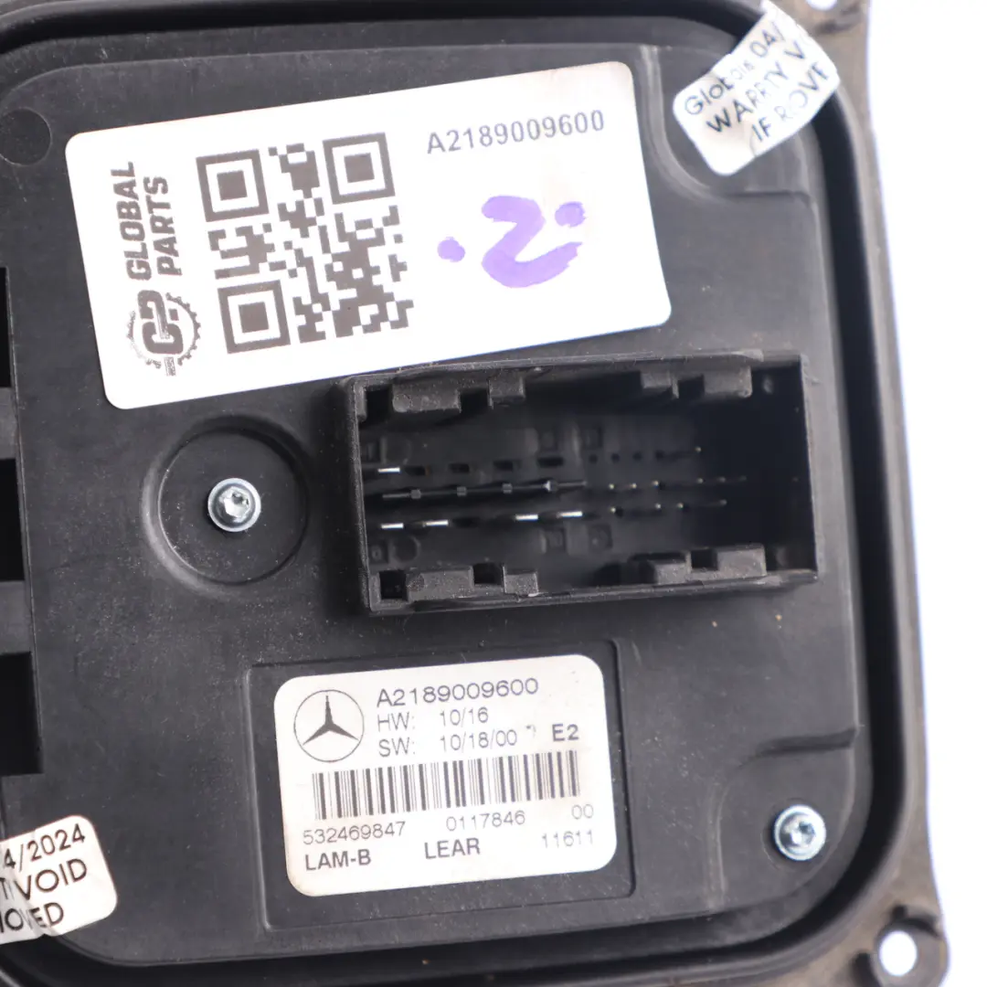 LED de control de faros Unidad Módulo para Mercedes C204 C218 con número de pieza A2189009600 Mercedes C204 C218 LED de control de faros Unidad Módulo - SKU A2189009600 - Número de pieza A2189009600