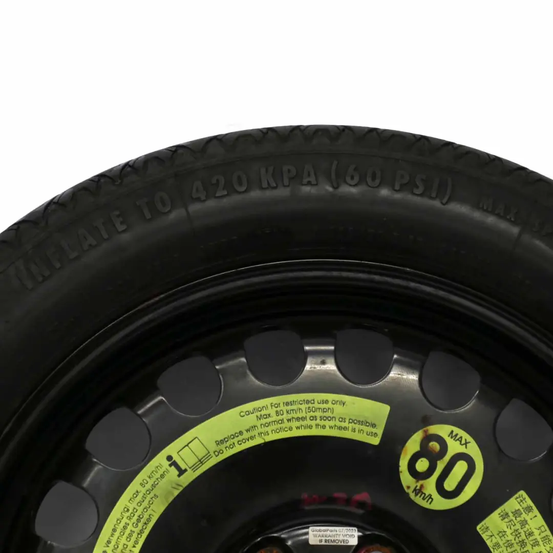 Rueda de Recambio Compacta Acero R17 155/70 para Mercedes W211 S211 W212 con número de pieza A2194000002 Mercedes W211 S211 W212 Rueda de Recambio Compacta Acero R17 155/70 - SKU A2194000002-1 - Número de pieza A2194000002