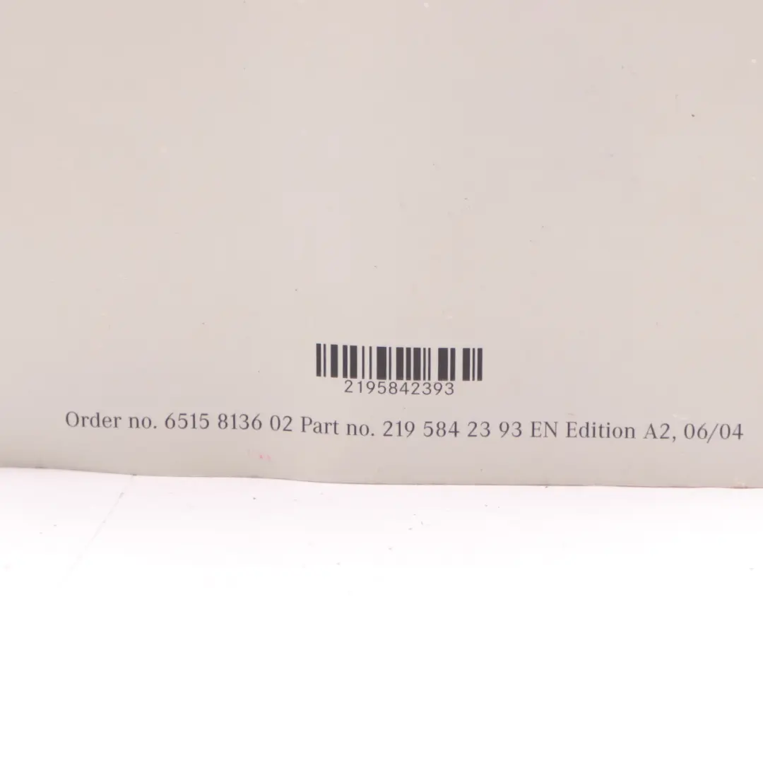 Service Booklet Owner's Handbook to Mercedes W211 with Part number A2195842393 Mercedes W211 Service Booklet Owner's Handbook - SKU A2195842393 - Part number A2195842393