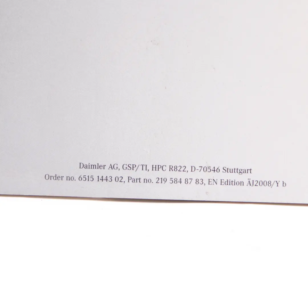 Mercedes W219 Owner's Manual DVD Disc COMAND APS Navigation Instructions - SKU A2195848783 - Part number A2045843783