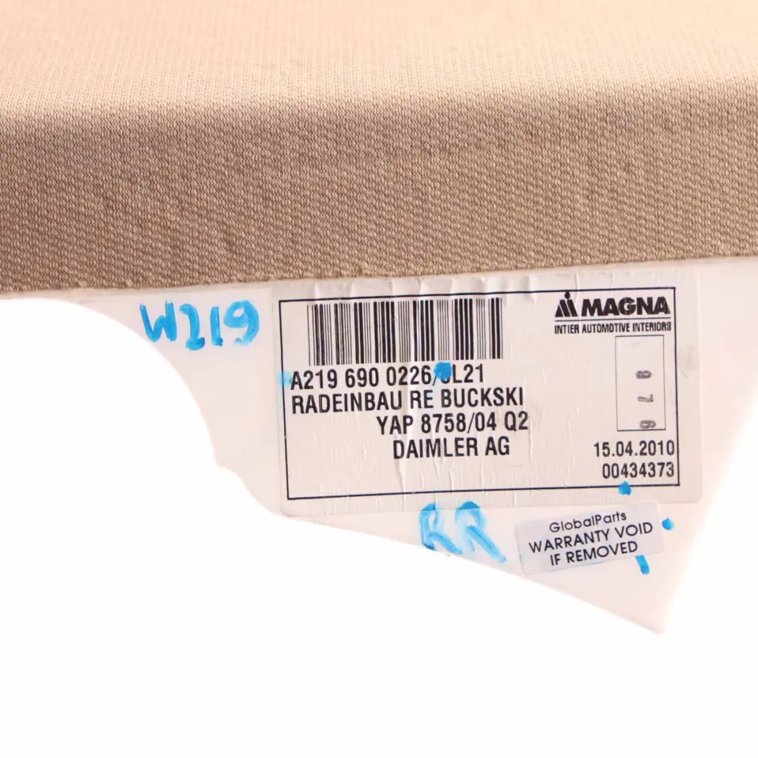 Mercedes CLS W219 Cover Column Trim Pillar Beige Rear Right O/S - SKU A2196900226 - Part number A2196900226