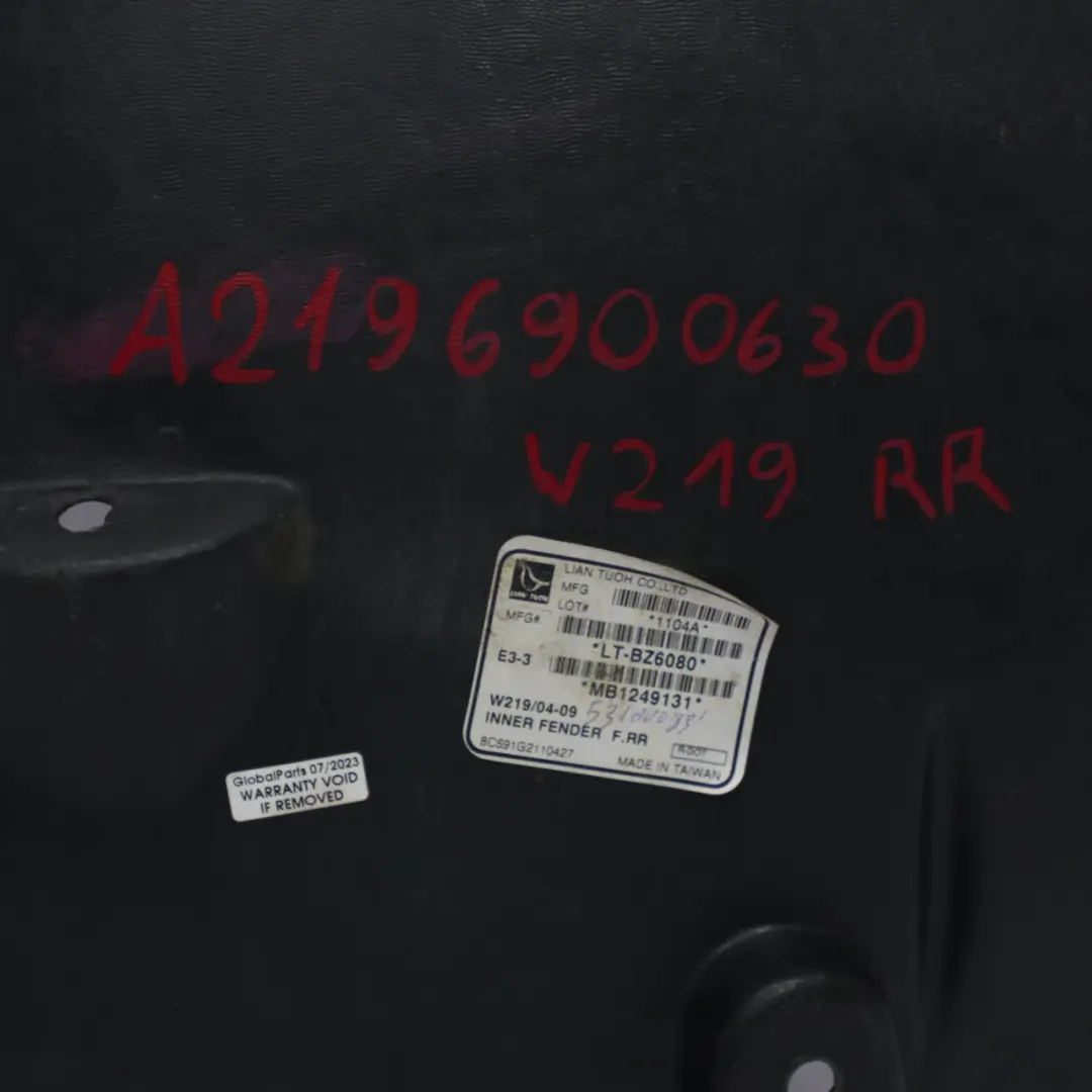 W219 Passaruota Posteriore Destro Coperchio Casa Ruota A2196900830 per Mercedes CLS con numero di parte A2196900630 Mercedes CLS W219 Passaruota Posteriore Destro Coperchio Casa Ruota A2196900830 - SKU A2196900630 - Numero di parte A2196900630