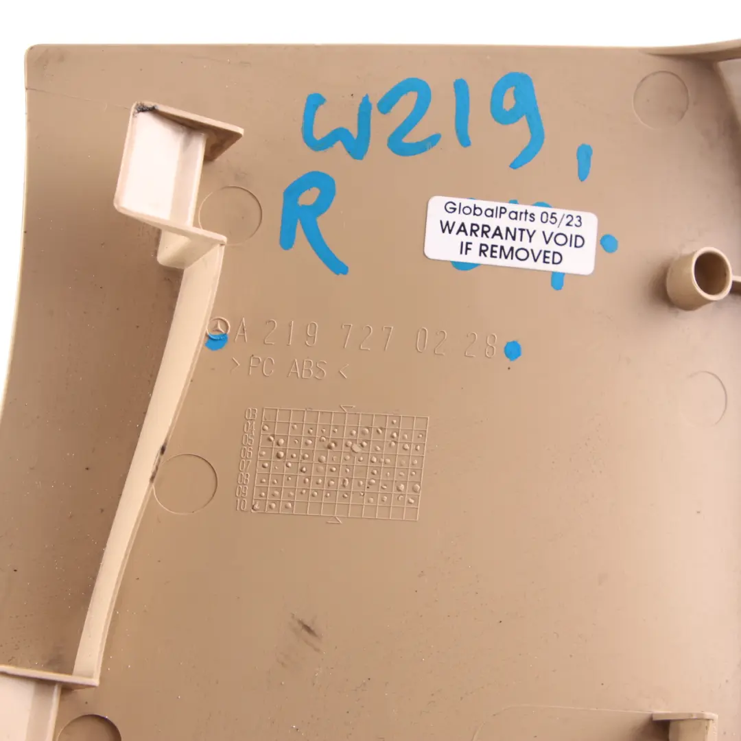W219 Door Card Panel Front Right O/S Trim Cover Beige to Mercedes CLS with Part number A2197270228 Mercedes CLS W219 Door Card Panel Front Right O/S Trim Cover Beige - SKU A2197270228 - Part number A2197270228
