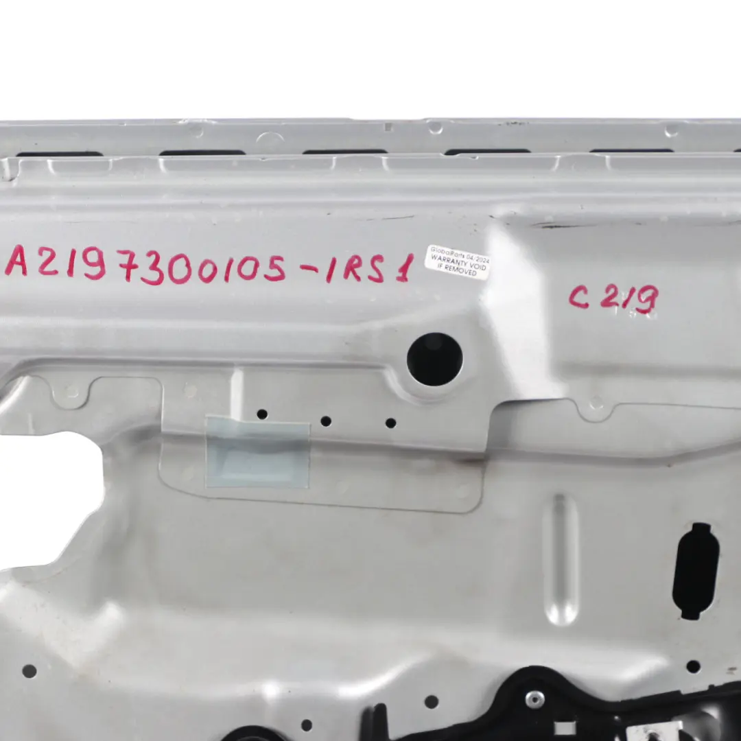 W219 CLS Door Rear Left N/S Iridium Silver Metallic - 775 to Mercedes with Part number A2197200105 Mercedes W219 CLS Door Rear Left N/S Iridium Silver Metallic - 775 - SKU A2197300105-IRS1 - Part number A2197200105