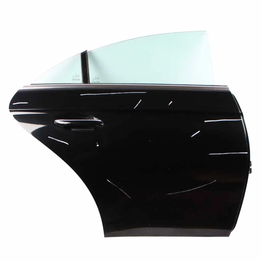 W219 CLS Door Rear Right O/S Obsidian Black Metallic - 197 to Mercedes with Part number A2197200105 Mercedes W219 CLS Door Rear Right O/S Obsidian Black Metallic - 197 - SKU A2197300205-OB - Part number A2197200105