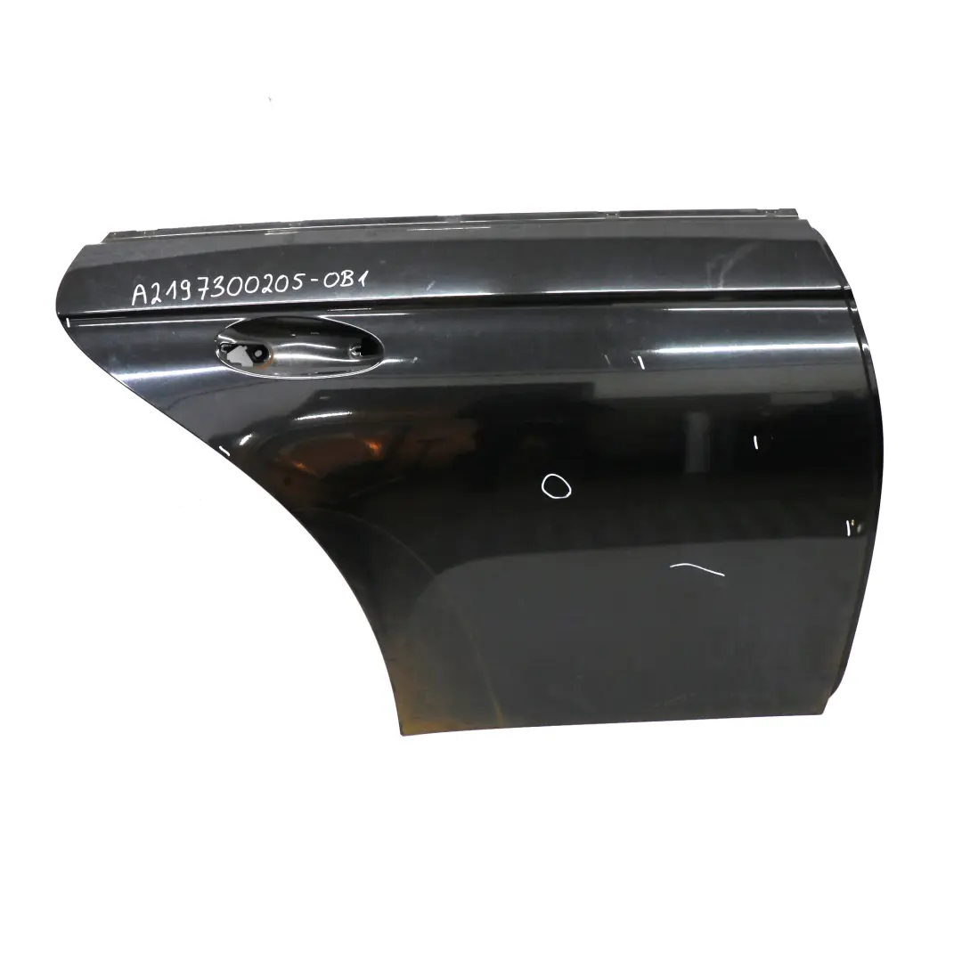 W219 CLS Door Rear Right O/S Obsidian Black Metallic - 197 to Mercedes with Part number A2197300205 Mercedes W219 CLS Door Rear Right O/S Obsidian Black Metallic - 197 - SKU A2197300205-OB1 - Part number A2197300205