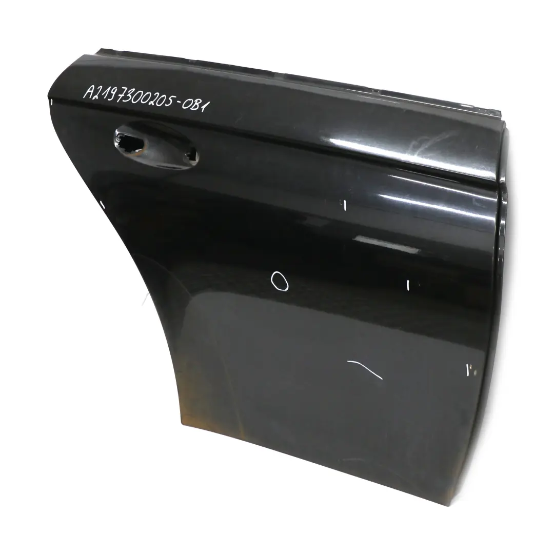 W219 CLS Door Rear Right O/S Obsidian Black Metallic - 197 to Mercedes with Part number A2197300205 Mercedes W219 CLS Door Rear Right O/S Obsidian Black Metallic - 197 - SKU A2197300205-OB1 - Part number A2197300205