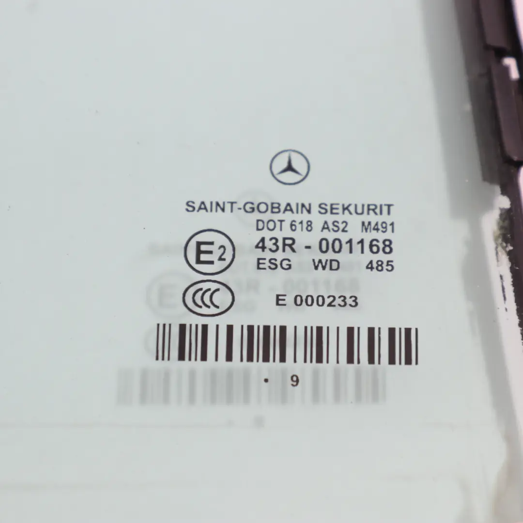 Mercedes C219 Fensterscheibe Hintertür Rechts Viertel Grün AS2 - SKU A2197301055 - Teilenummer A2197301055