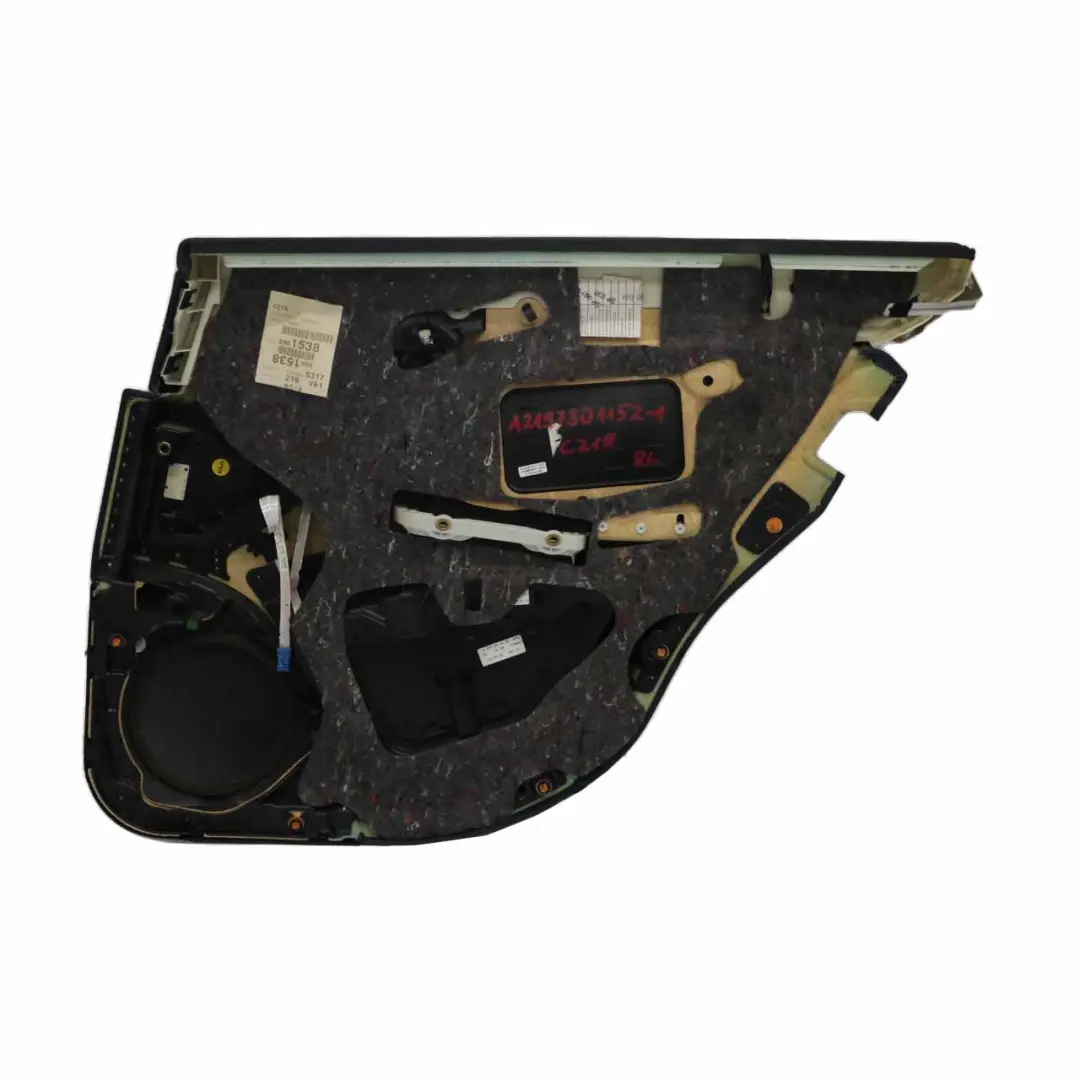 Mercedes W219 Carte de porte Panneau de garniture arrière gauche cuir noir - SKU A2197301162-1 - Numéro de pièce A2197301162