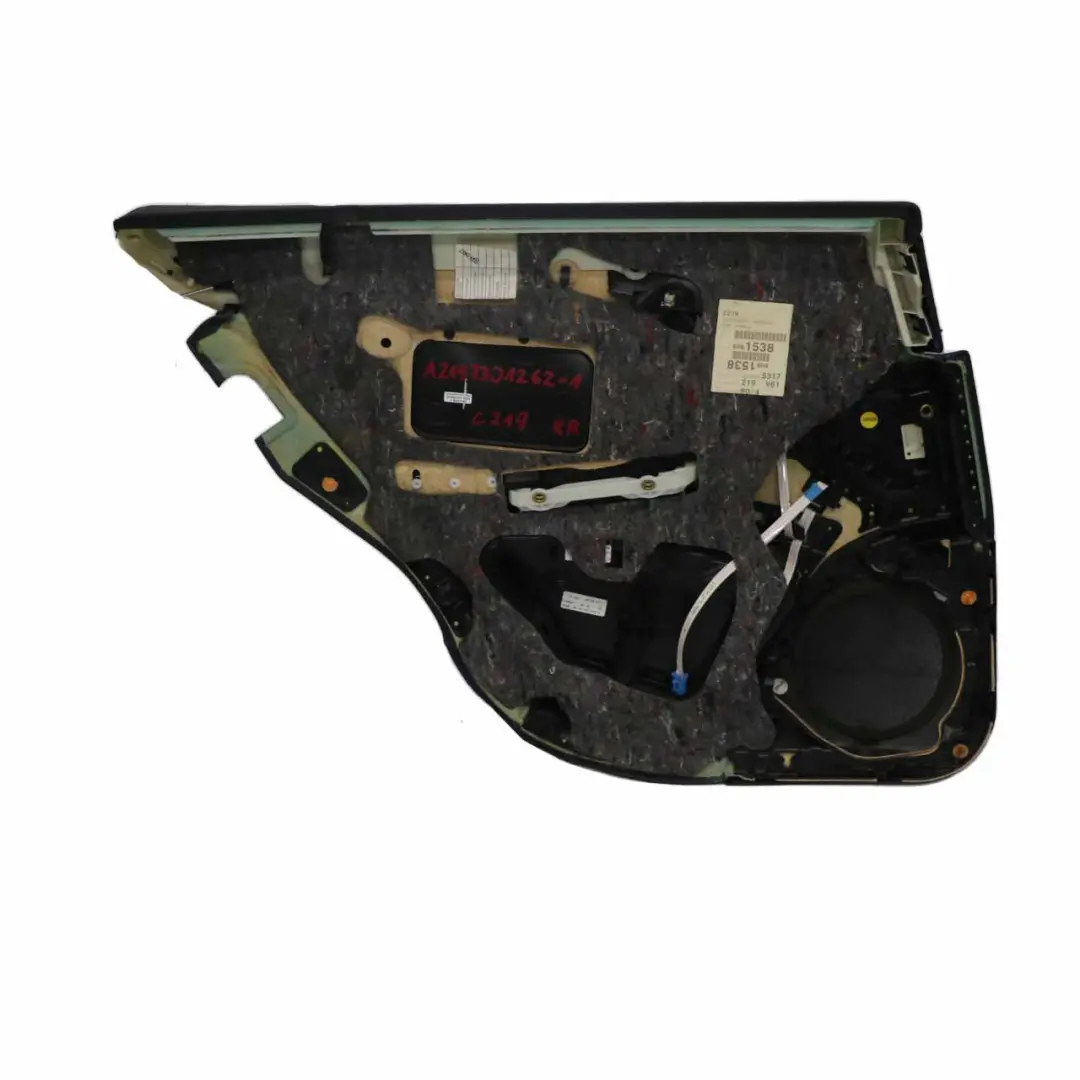  Scheda porta Mercedes W219 posteriore destra pannello di rivestimento pelle nera - SKU A2197301262-1 - Numero di parte A2197301262