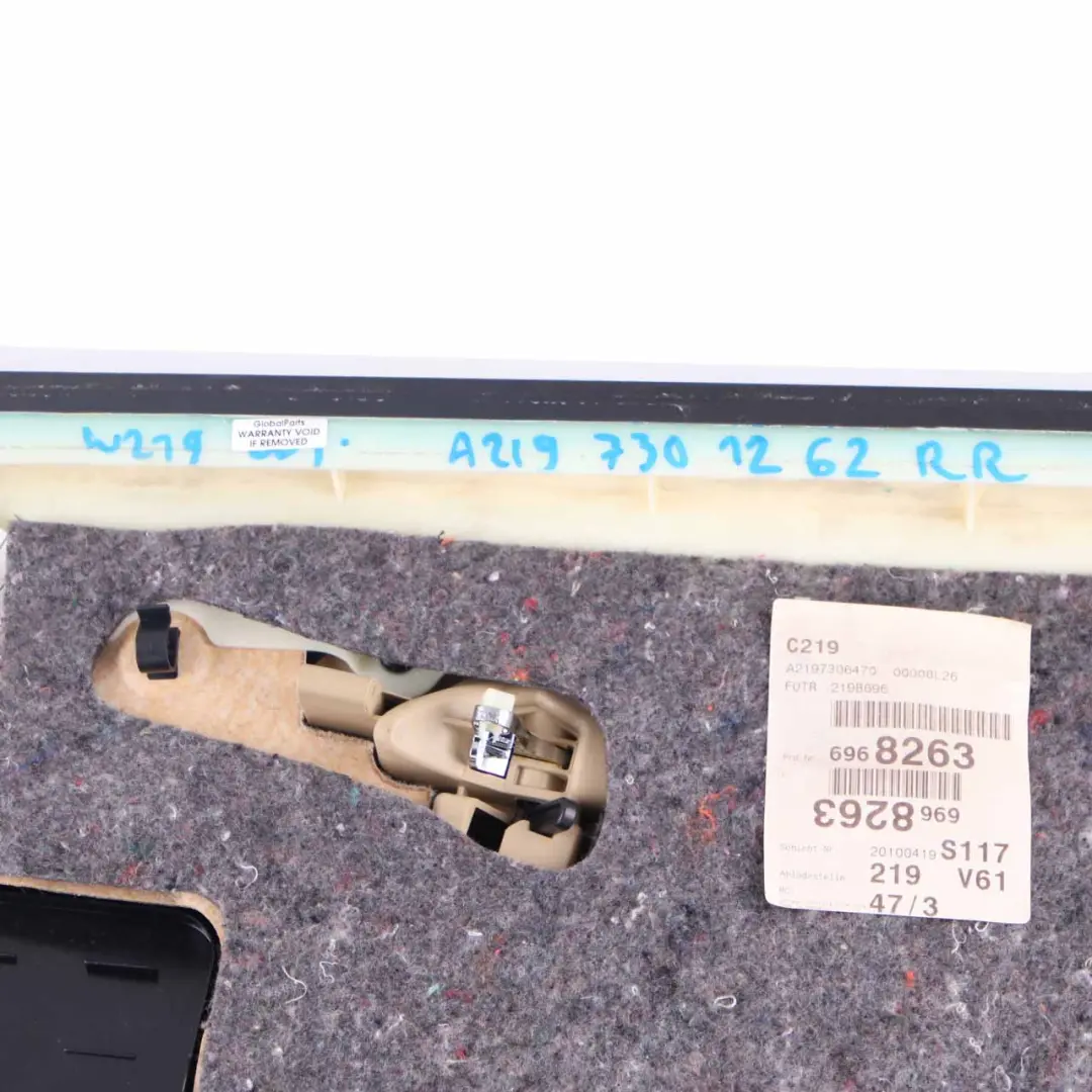  Door Card Mercedes W219 Rear Right O/S Door Trim Panel Cover Leather Brown - SKU A2197301262 - Part number A2197301262