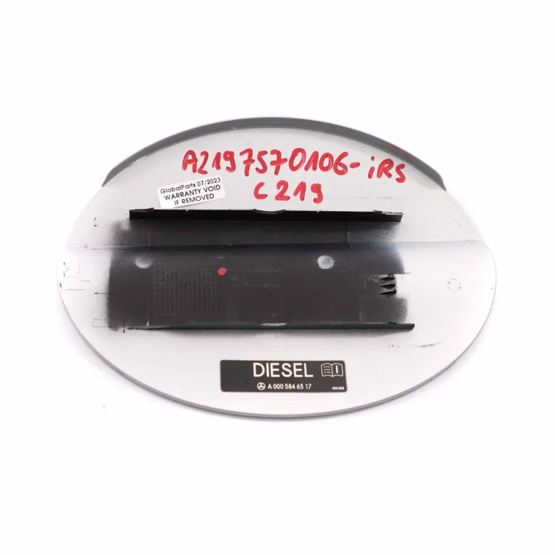 Mercedes CLS W219 Fuel Flap Tank Cap Cover Iridium Silver - 775 - SKU A2197570106-IRS - Part number A2197570106