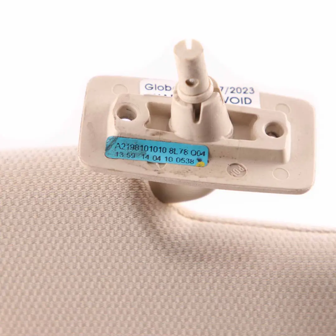 W219 Sun Visor Cover Right O/S Panel Sunvisor Beige A2198101010 to Mercedes CLS with Part number A2198100210 Mercedes CLS W219 Sun Visor Cover Right O/S Panel Sunvisor Beige A2198101010 - SKU A2198100210 - Part number A2198100210