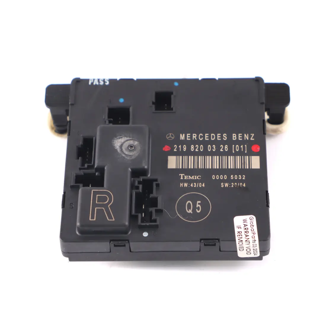 Módulo de puerta Mercedes C219 Puerta trasera derecha Módulo control para con número de pieza A2198200326 Módulo de puerta Mercedes C219 Puerta trasera derecha Módulo control - SKU A2198200326 - Número de pieza A2198200326