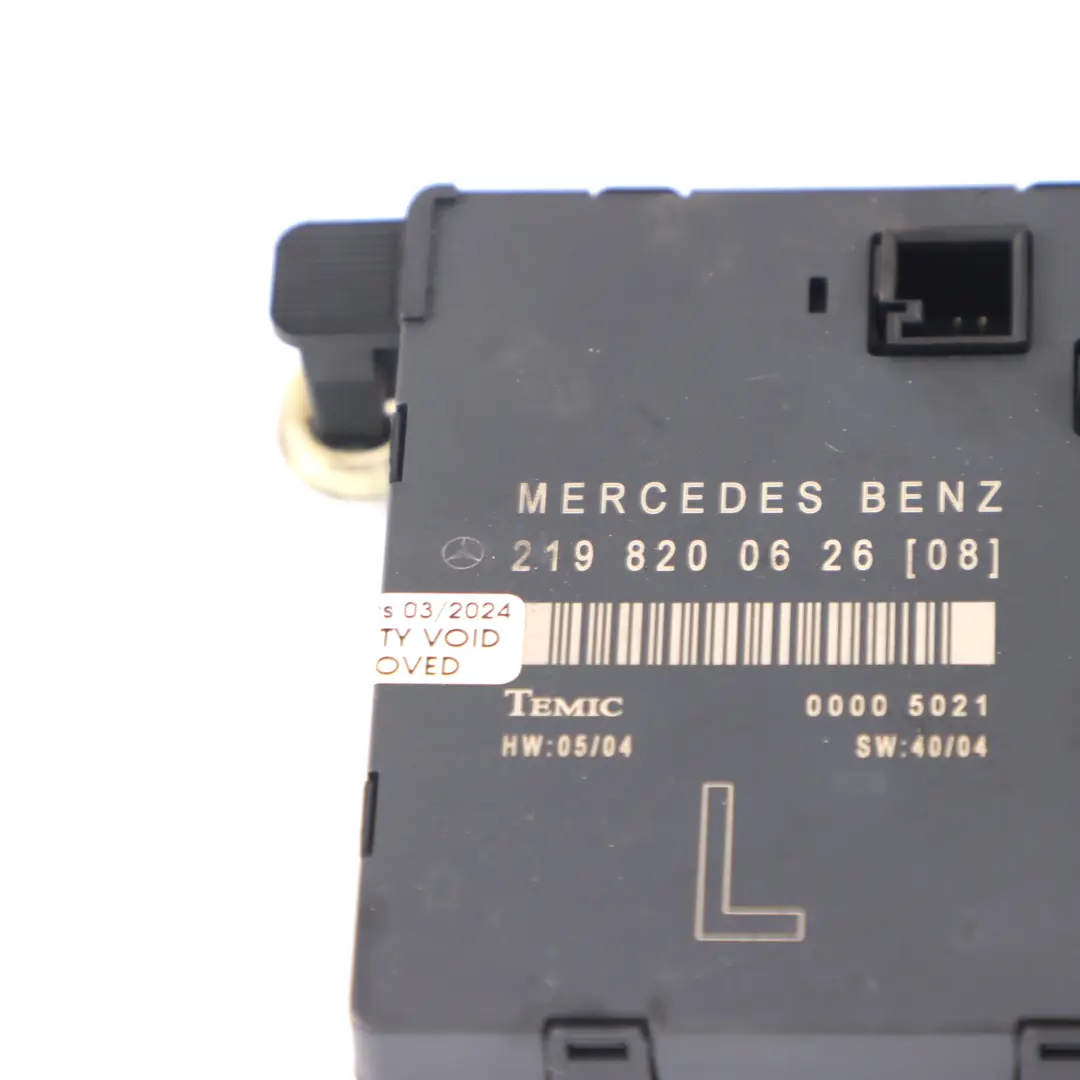  Módulo de puerta Mercedes C219 Puerta delantera izquierda Módulo - SKU A2198200626 - Número de pieza A2198200626