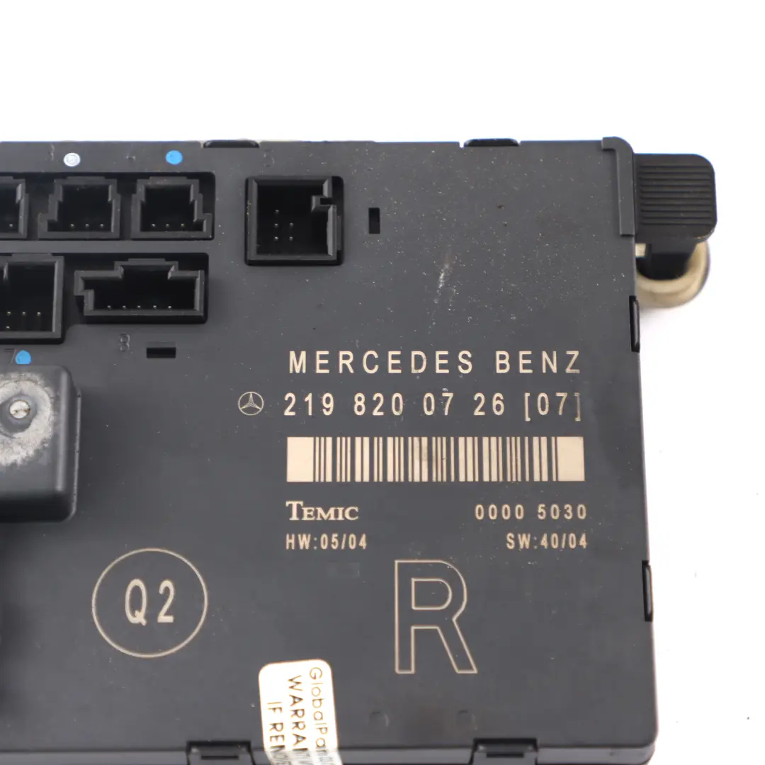  Door Module Mercedes C219 Front Right Door O/S Control Unit Module - SKU A2198200726 - Part number A2198200726