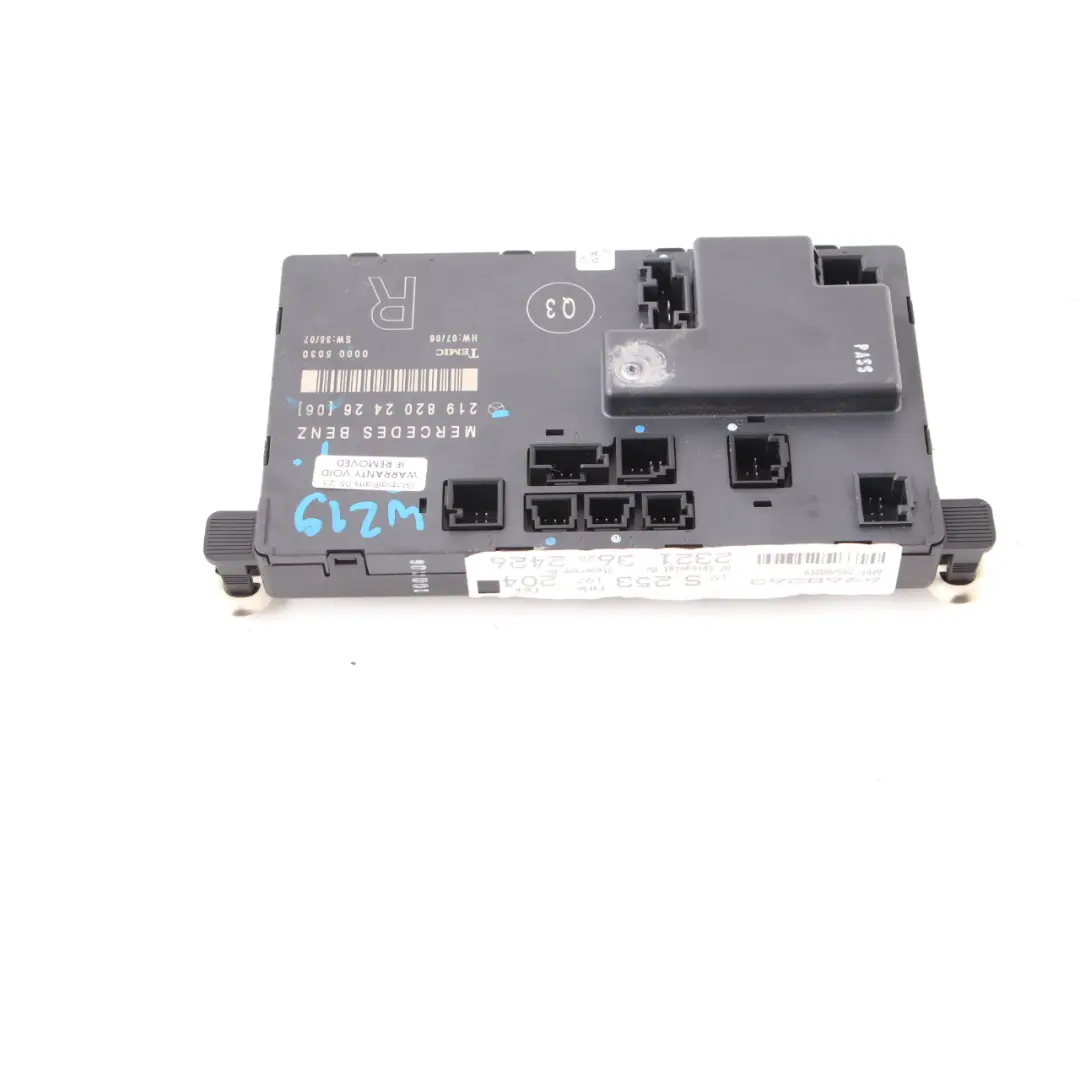 W219 Modulo porta anteriore destro Unità di controllo per Mercedes CLS con numero di parte A2198202426 Mercedes CLS W219 Modulo porta anteriore destro Unità di controllo - SKU A2198202426 - Numero di parte A2198202426