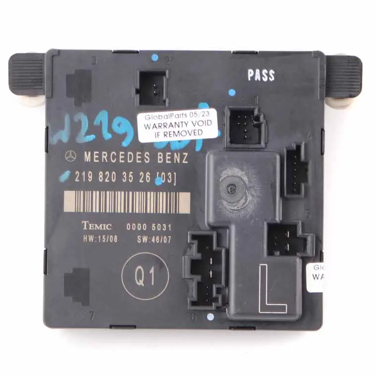 W219 Module de porte arrière gauche Unité de contrôle pour Mercedes CLS à propos du numéro de pièce A2198203526 Mercedes CLS W219 Module de porte arrière gauche Unité de contrôle - SKU A2198203526 - Numéro de pièce A2198203526