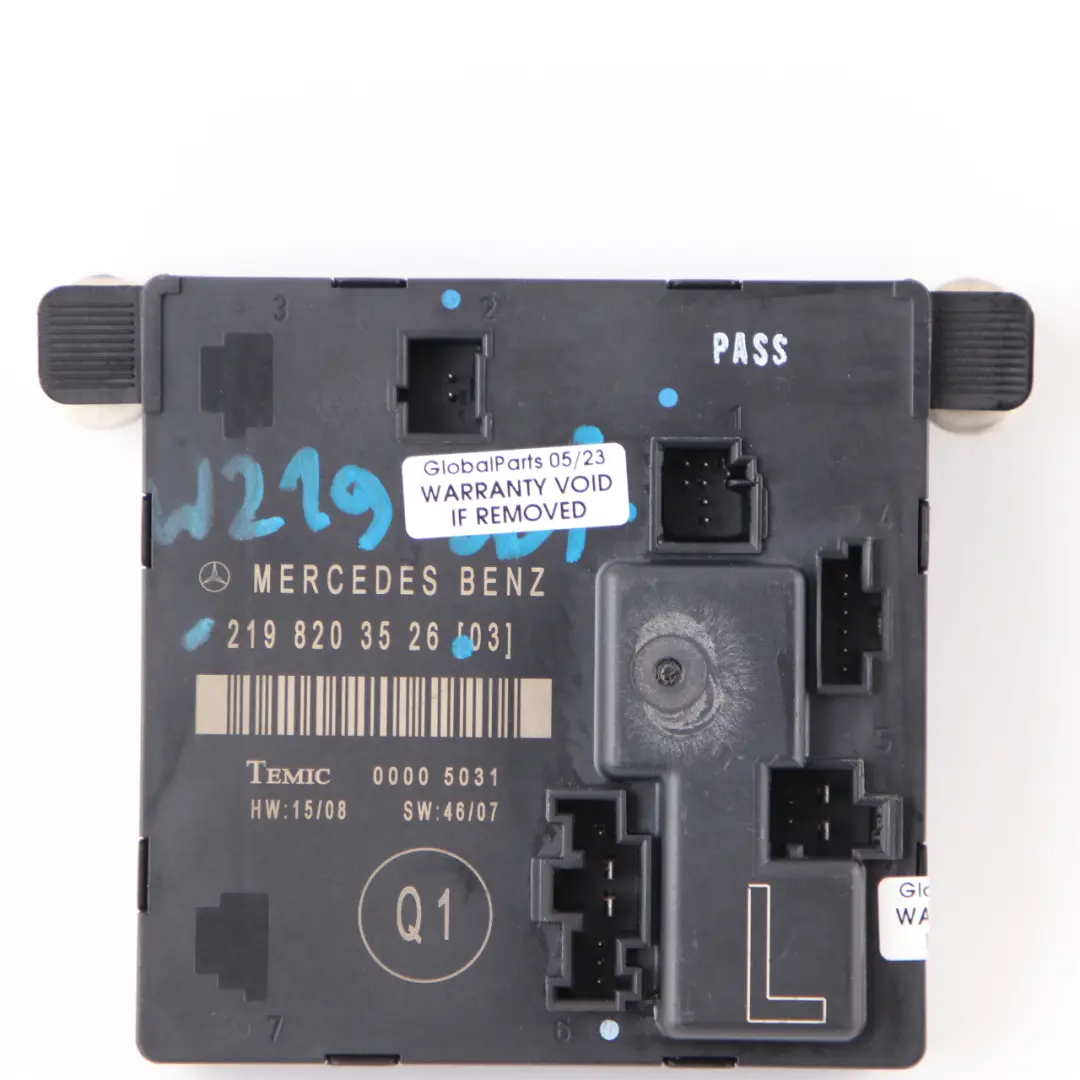 Mercedes CLS W219 Door Module Rear Left N/S Control Unit - SKU A2198203526 - Part number A2198203526