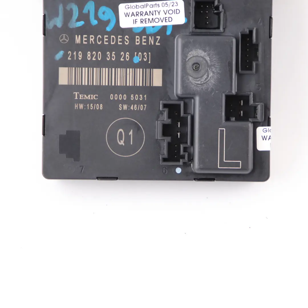 W219 Módulo de Puerta Trasera Izquierda Unidad Control para Mercedes CLS con número de pieza A2198203526 Mercedes CLS W219 Módulo de Puerta Trasera Izquierda Unidad Control - SKU A2198203526 - Número de pieza A2198203526