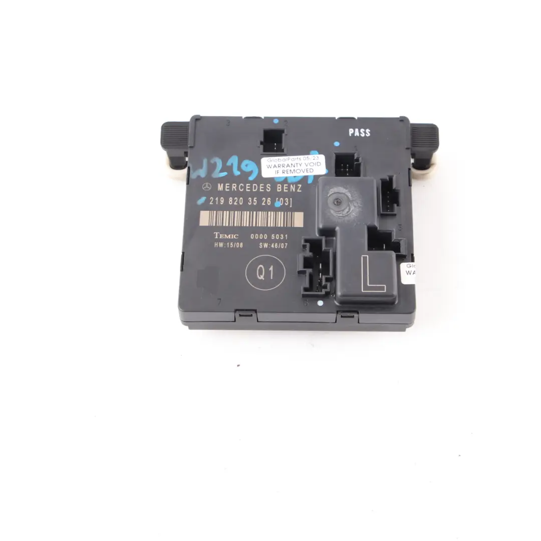 W219 Modulo porta Unità controllo posteriore sinistra per Mercedes CLS con numero di parte A2198203526 Mercedes CLS W219 Modulo porta Unità controllo posteriore sinistra - SKU A2198203526 - Numero di parte A2198203526
