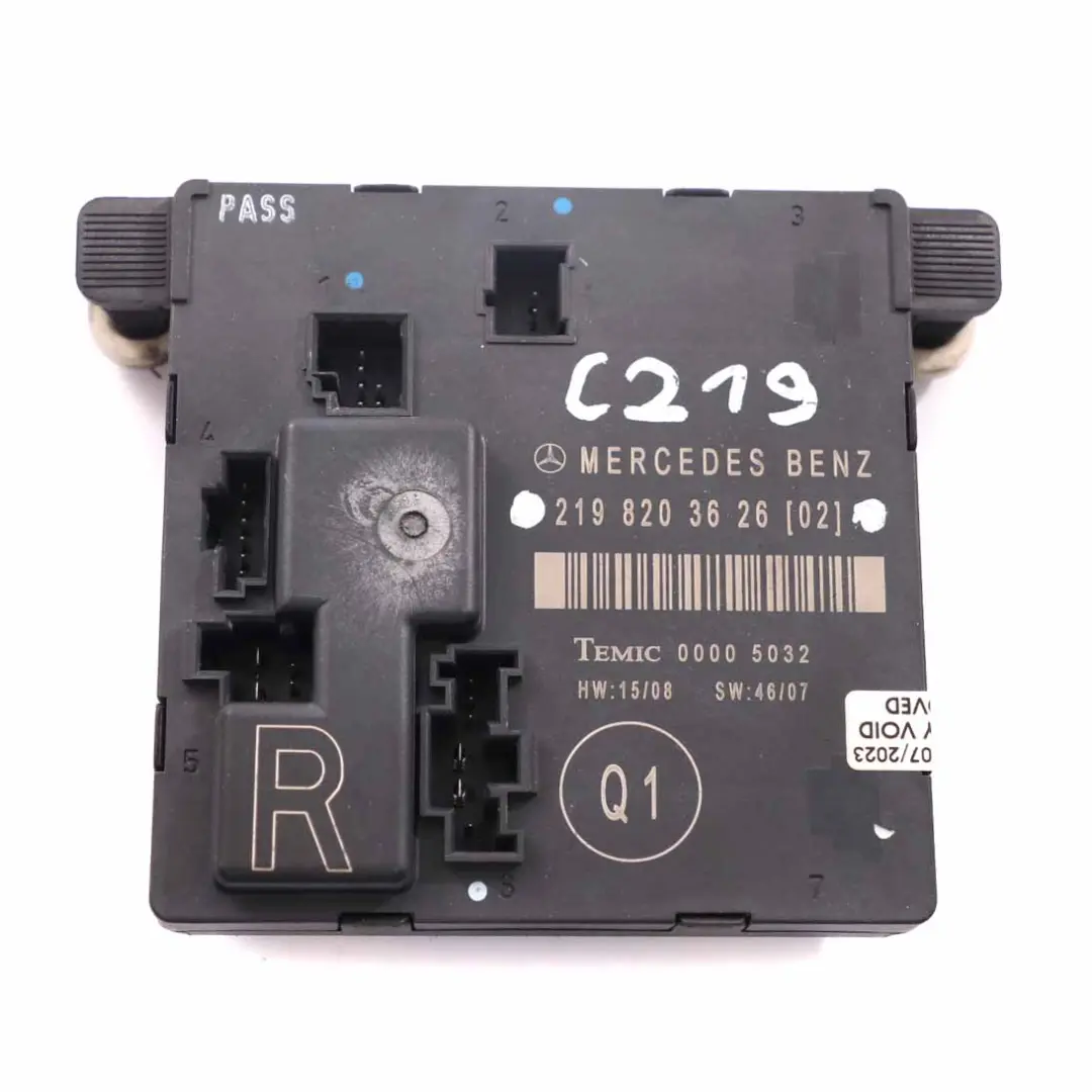 W219 Modulo porta posteriore destra Unità di controllo per Mercedes CLS con numero di parte A2198203626 Mercedes CLS W219 Modulo porta posteriore destra Unità di controllo - SKU A2198203626 - Numero di parte A2198203626