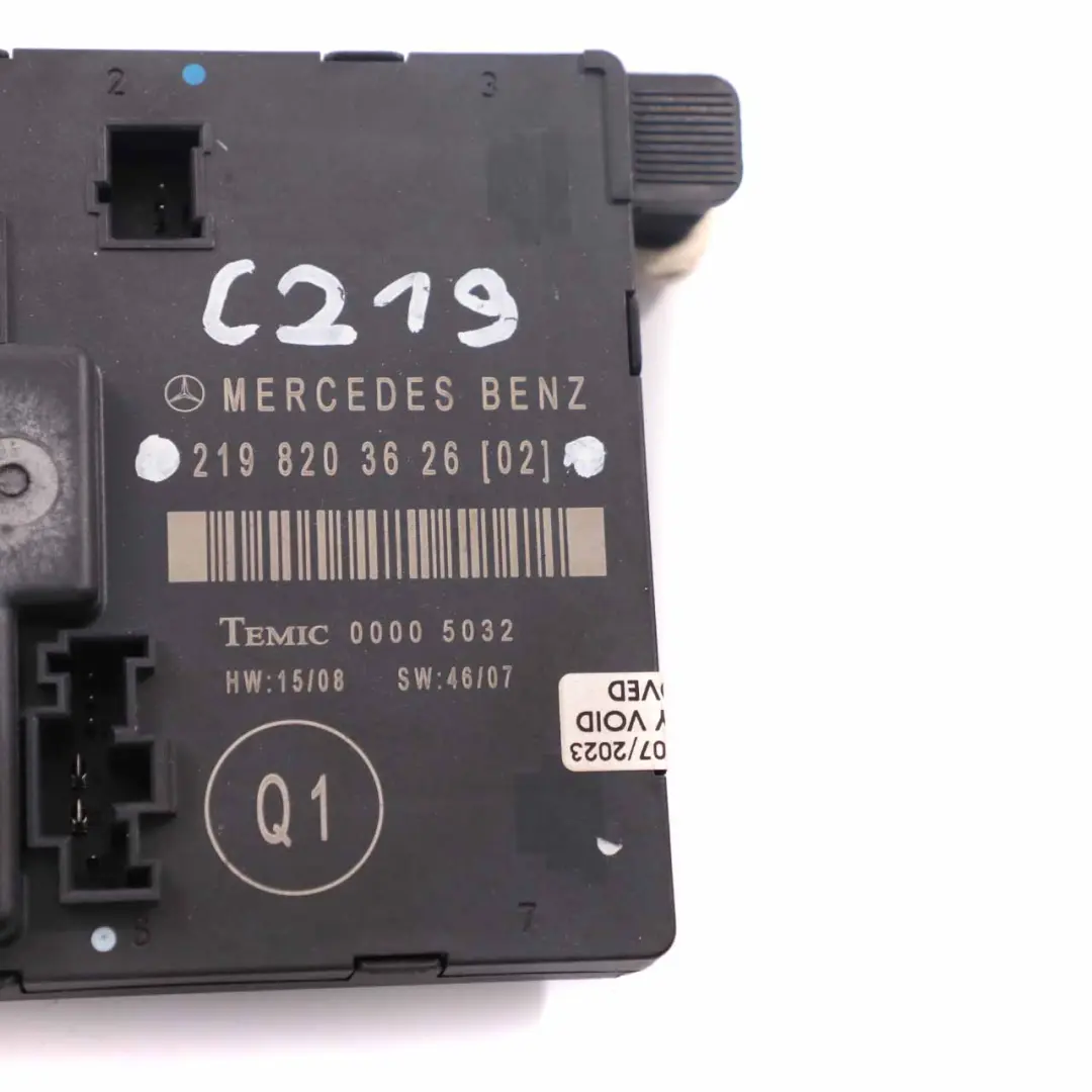 Mercedes CLS W219 Module de porte arrière droite Unité de contrôle - SKU A2198203626 - Numéro de pièce A2198203626
