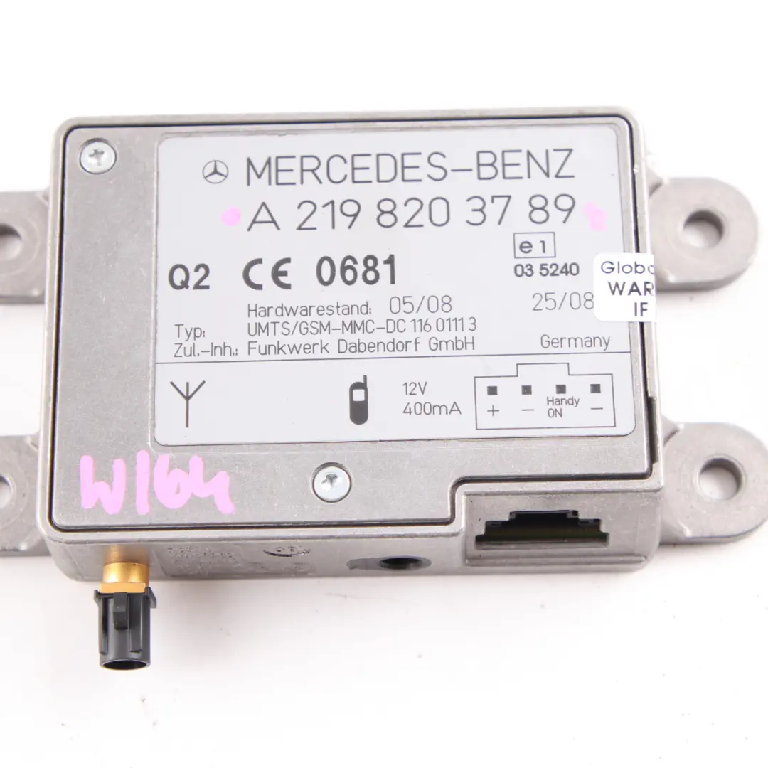 Antenna Amplifier Mercedes W204 W212 W219 Phone Aerial Module Unit - SKU A2198203789 - Part number A2198203789