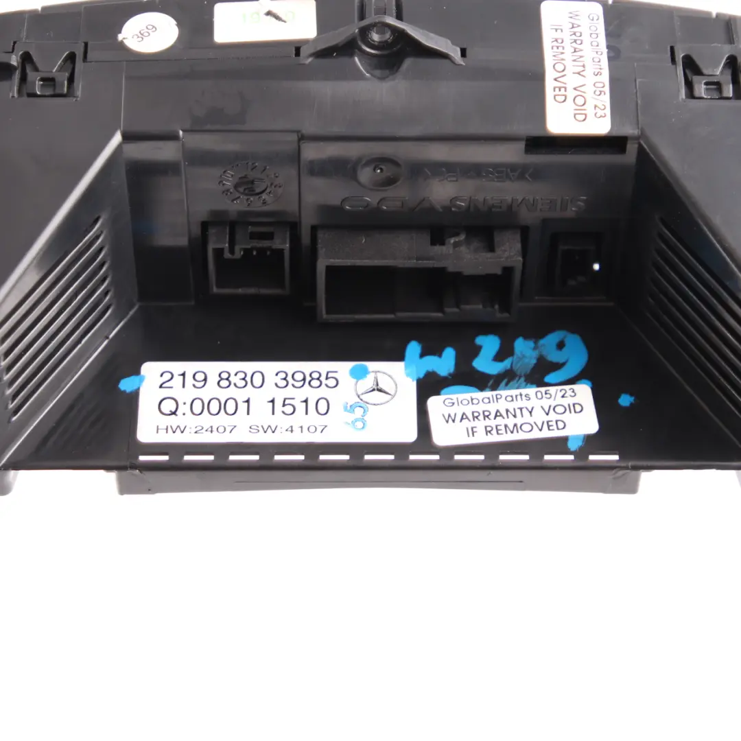 Mercedes CLS W219 A/C Air Conditioning Climate Control Switch Panel - SKU A2198303985 - Part number A2198303985