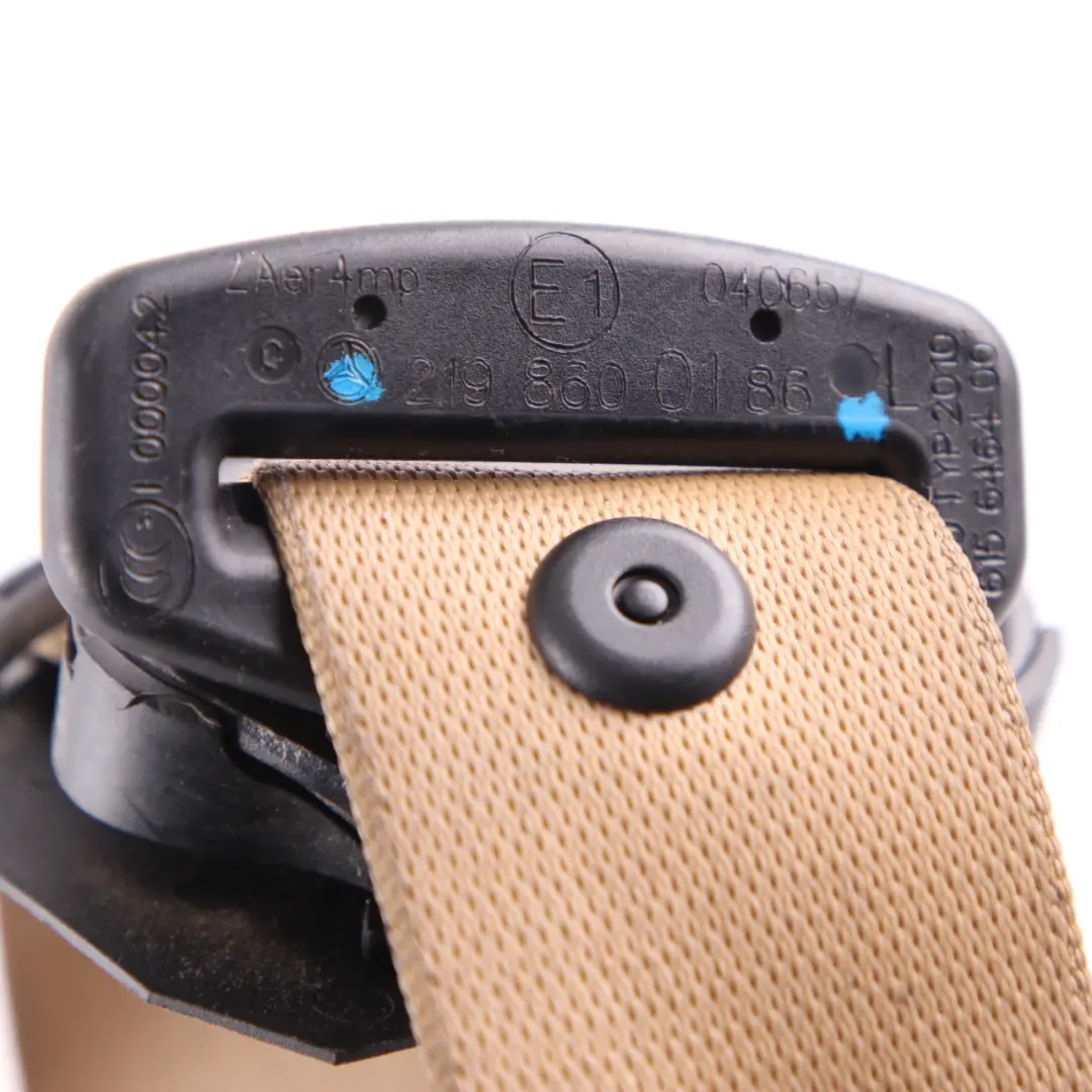 Mercedes W219 Seat Belt Safety Belt Front Left N/S Seatbelt Beige - SKU A2198600186 - Part number A2198600186