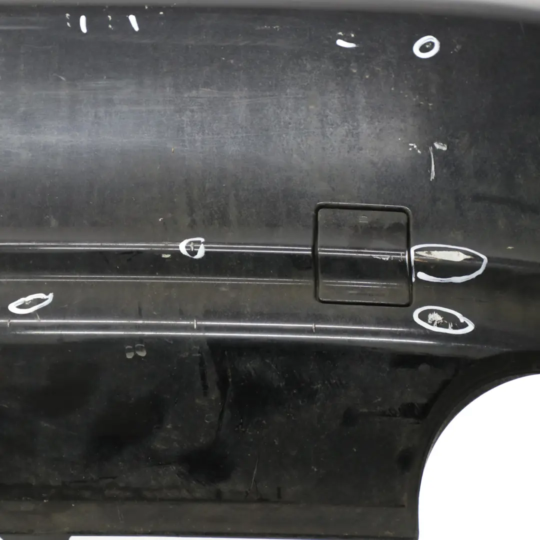 W219 Rear Bumper Trim Panel Covering Obsidian Black Metallic - 197 to Mercedes with Part number A2198800183 Mercedes W219 Rear Bumper Trim Panel Covering Obsidian Black Metallic - 197 - SKU A2198800183-OB - Part number A2198800183