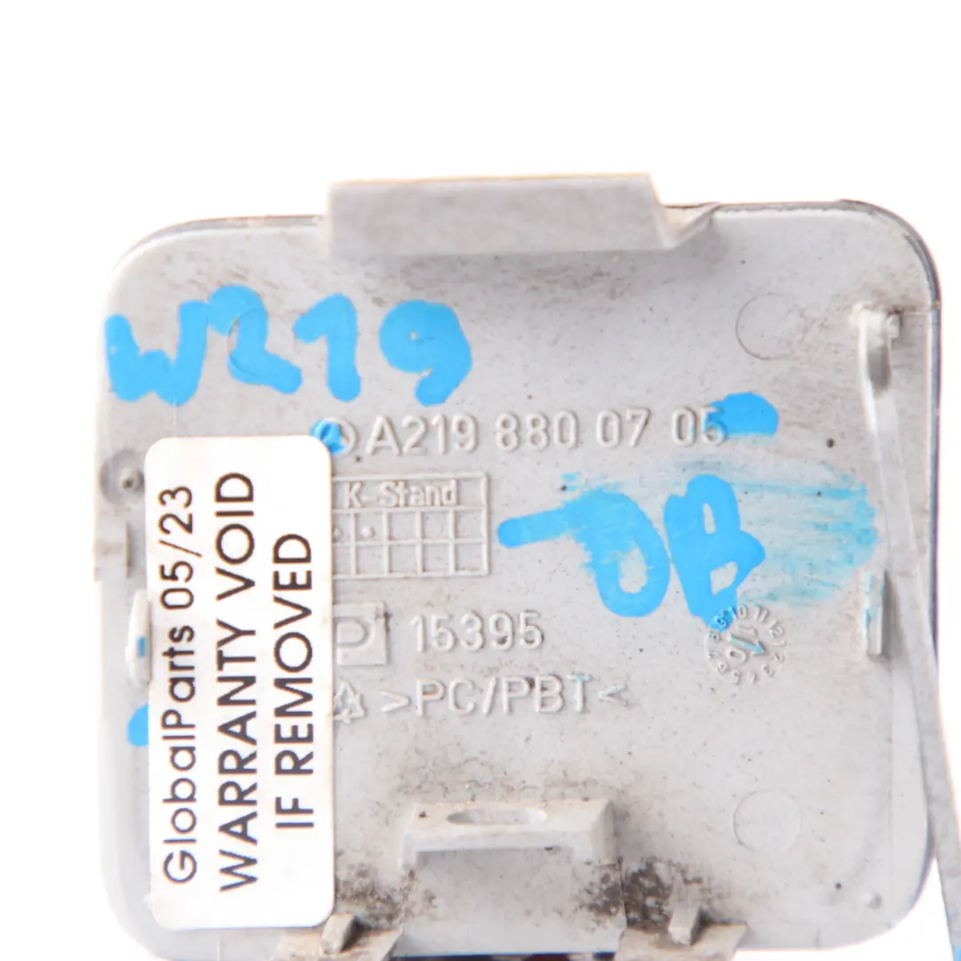 Mercedes W219 Rear Bumper Flap Towing Eye Cover Obsidian Black - 197 - SKU A2198800705-OB - Part number A2198800705