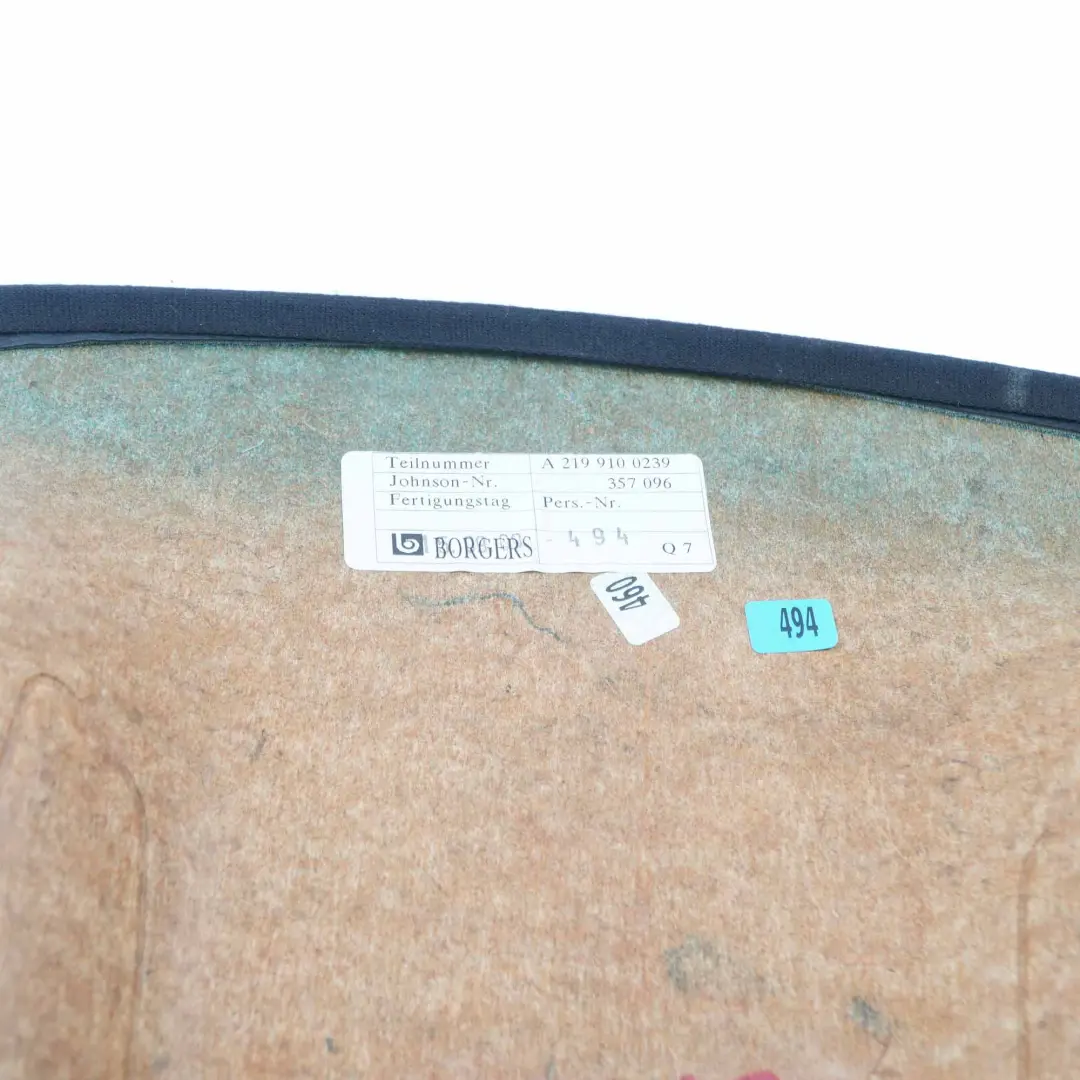 Mercedes CLS W219 Revestimiento respaldo asiento delantero derecho cuero negro - SKU A2199100239 - Número de pieza A2199100239