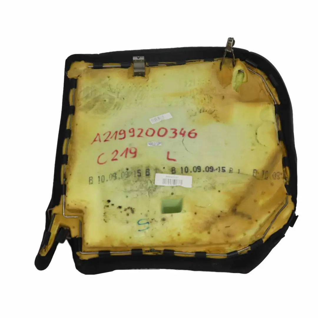 Mercedes W219 Sitz hinten links Kissenbezug beheizt Leder schwarz - SKU A2199200346 - Teilenummer A2199200346
