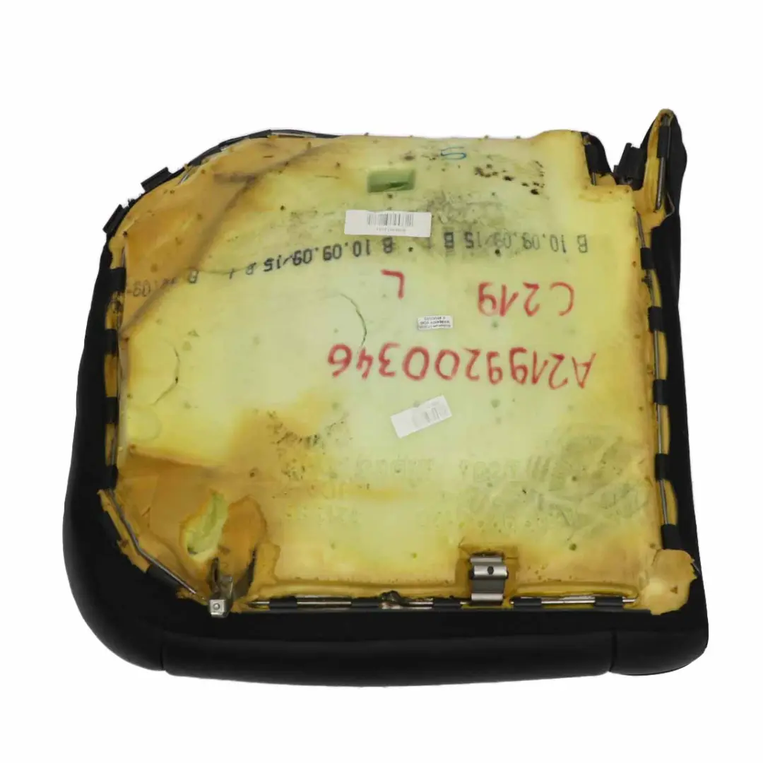 W219 Rear Left Seat N/S Cushion Covering Heated Black Leather to Mercedes with Part number A2199200346 Mercedes W219 Rear Left Seat N/S Cushion Covering Heated Black Leather - SKU A2199200346 - Part number A2199200346