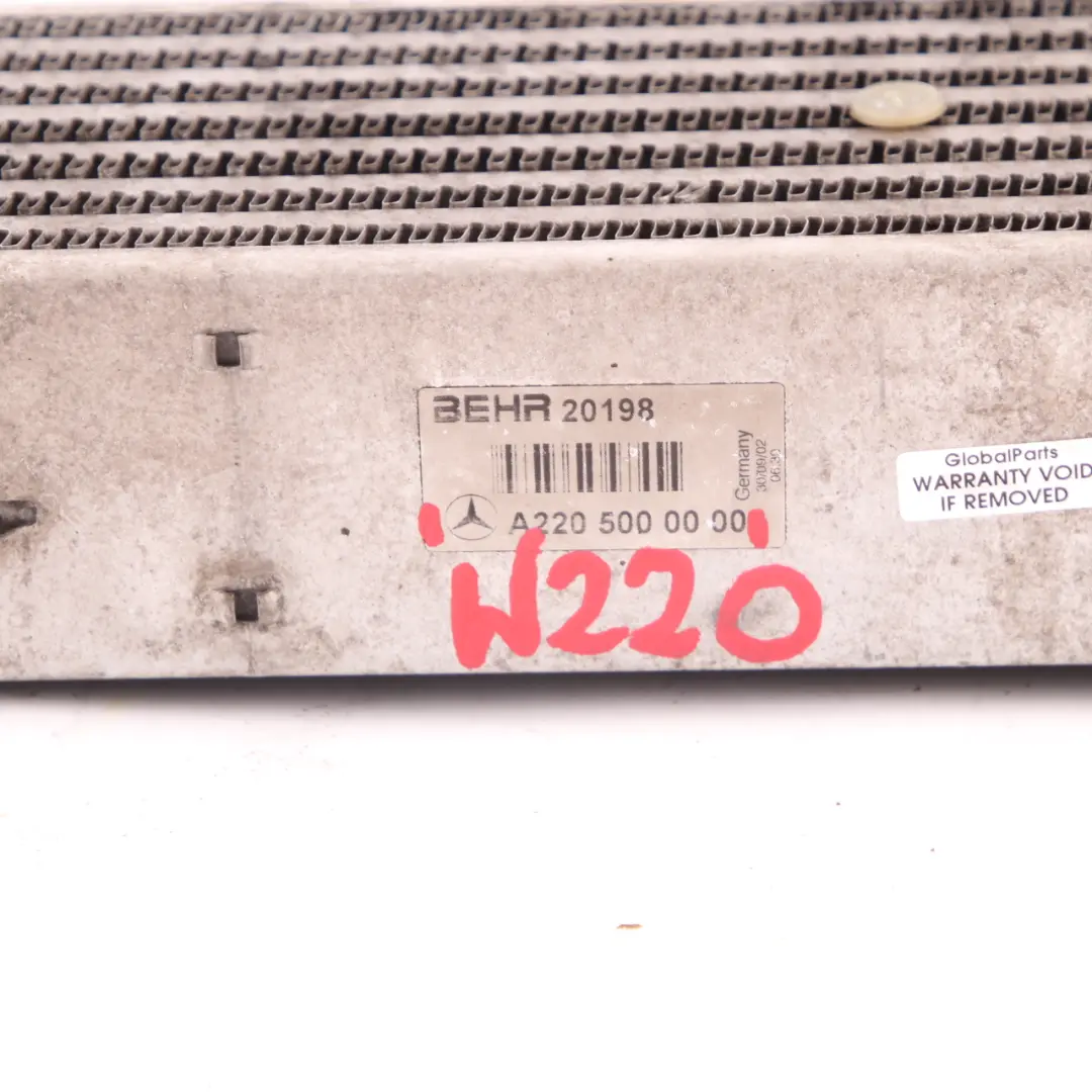 Intake Charge Air Cooler Radiator Diesel to Mercedes W220 Intercooler with Part number A2205000000 Mercedes W220 Intercooler Intake Charge Air Cooler Radiator Diesel - SKU A2205000000 - Part number A2205000000