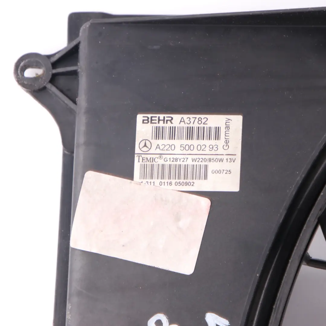 Mercedes W220 Engine Cooling Radiator Pack Fan Motor 850W 13V A2205000393 - SKU A2205000293-1 - Part number A2205000293